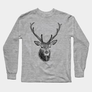 The Stags Head b&w Long Sleeve T-Shirt